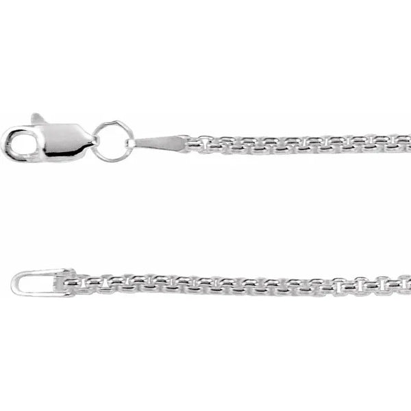 Sterling Silver Rounded Box Necklace