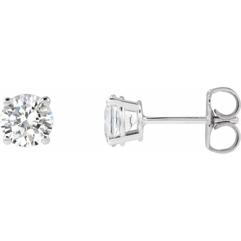 14K White 1, 1.5, 2, 3, 4 CTW Lab-Grown Diamond Stud Earrings