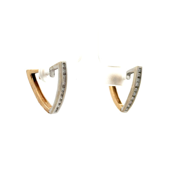 14K  Yellow Gold Dangle Diamond Earrings